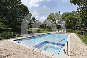 Swimming pool with sauna