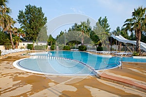 Swimming pool with slides