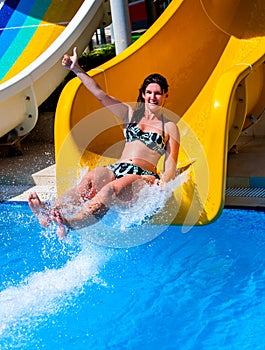 Swimming pool slides for adults blue water slide at aquapark .