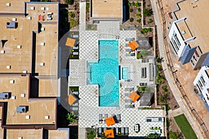 Swimming Pool and Spa Vertical view from overhead