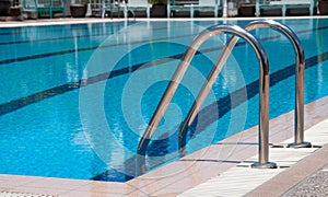 Swimming pool with stair at sport center