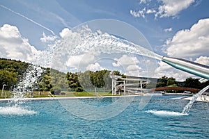 Swimming pool in summer.