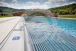 Swimming pool in summer.