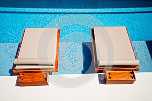 Swimming pool sunlounger