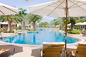 Swimming pool on a sunny day.