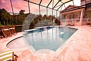 Swimming Pool at Sunset