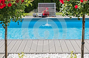 Swimming Pool Technician During Work