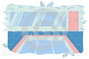 Swimming Pool with Track Field for Competition