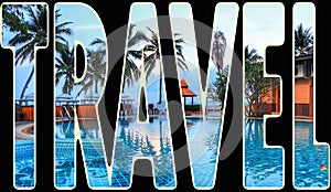 Swimming pool on Travel banner