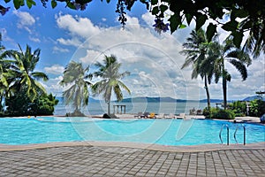 Swimming Pool in Tropical Lakeside Waterfront