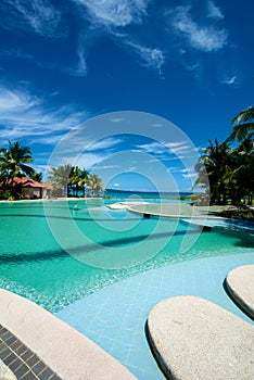 Swimming pool vacation resort on Boracay