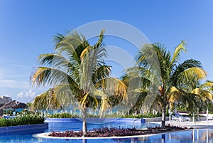 Swimming pool view with view of the caribbean oceanr in Cuba