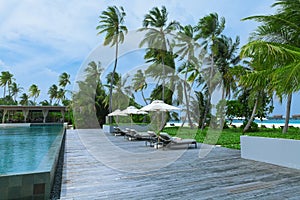 Swimming pools beach resorts, Maldives Island