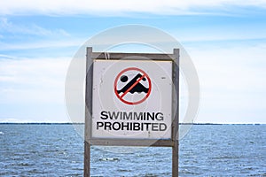 Swimming prohibited sign