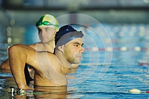 Swimming race winner