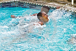 swimming second place family finish