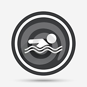 Swimming sign icon. Pool swim symbol.