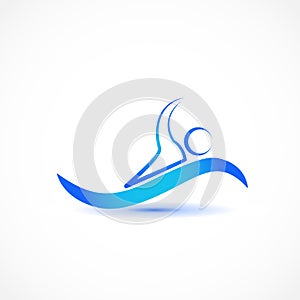 Swimming sport icon symbol logo vector image