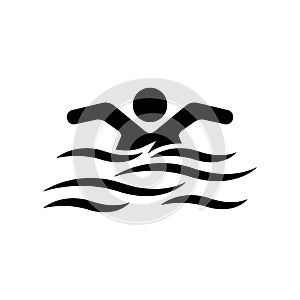 Swimming sport logo ilustration vector design template