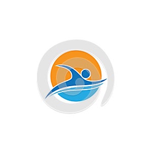 Swimming sport logo