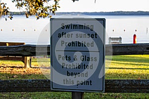 Swimming after subset prohibited sign