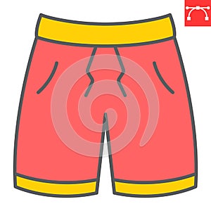 Swimming trunks color line icon