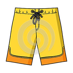 Swimming trunks icon in cartoon style isolated on white background. Surfing symbol stock vector illustration.