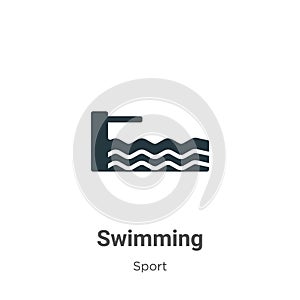 Swimming vector icon on white background. Flat vector swimming icon symbol sign from modern sport collection for mobile concept