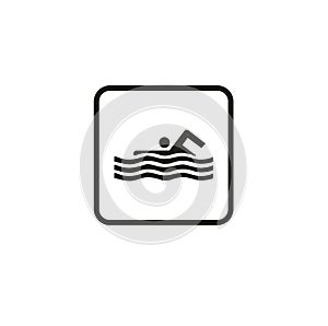 Swimming vector image, no swimming area sign