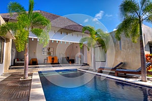 Swimming in villa