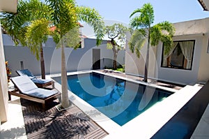 Swimming in villa