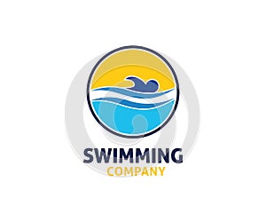 swimming water sport vector logo design inspiration