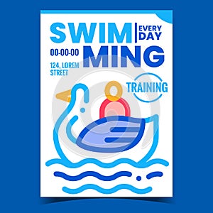 Swimming Waterpool Creative Promo Poster Vector