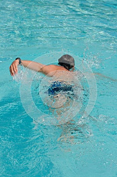 Swimming young man