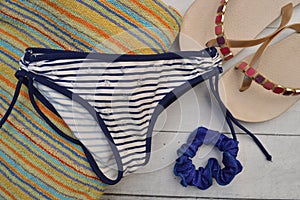 Swimsuit thongs summer fashion accessories sea holiday beach sun