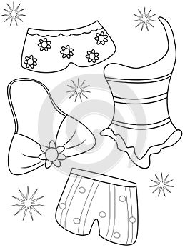 Swimsuits coloring page