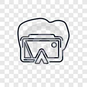 Swin Goggle concept vector linear icon isolated on transparent b