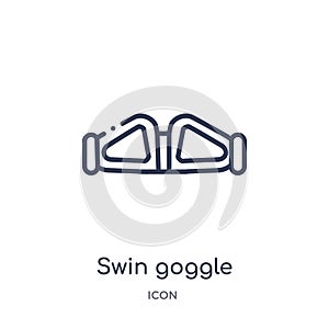 Swin goggle icon from nautical outline collection. Thin line swin goggle icon isolated on white background
