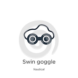 Swin goggle icon vector. Trendy flat swin goggle icon from nautical collection isolated on white background. Vector illustration