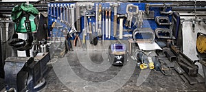 Welders Workbench with assortment of tools