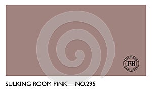 SWINDON, UK - JULY 31, 2021: Farrow and Ball sulking room pink No. 295 colour card photo
