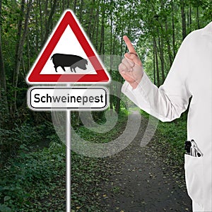 Swine fever, barrier tape