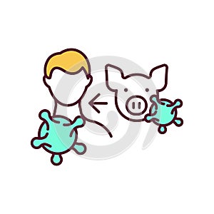 Swine influenza RGB color icon photo