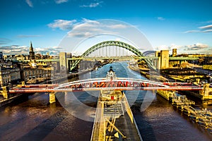 Swing bridge and Tyne bridge, Newcastle upon Tyne