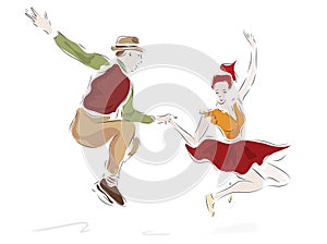 Swing Dancing Couple