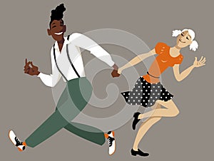 Swing dancing couple