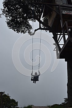 Swing at the end of the world, BaÃÂ±os. Ecuador photo