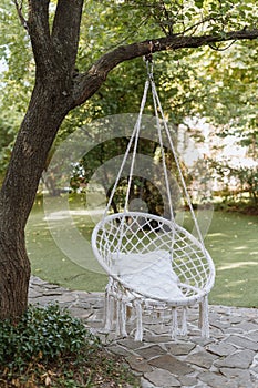 Swing furniture with nobody, wicker chair design