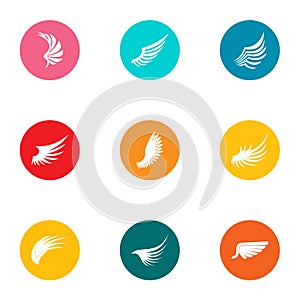 Swing icons set, flat style