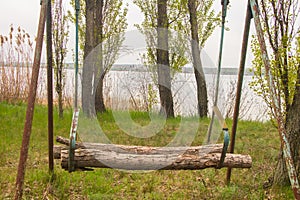 Swing at lake